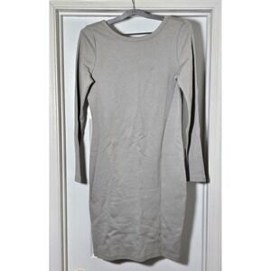 NEW James Perse Textured Scoop Back Body Con  Shift Dress Sz 4 XL Shadow Grey